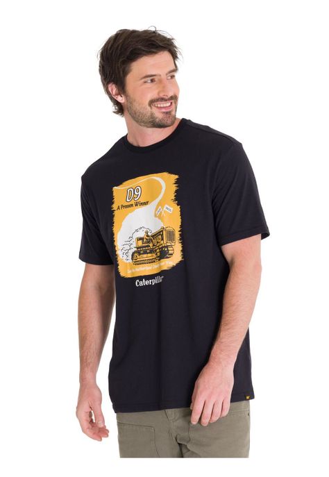 Polera Casual D Series Graphic 4 Hombre Negra-0