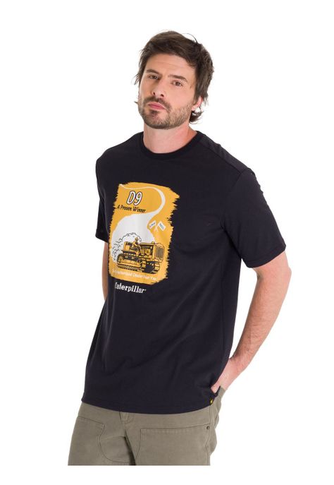 Polera Casual D Series Graphic 4 Hombre Negra-1