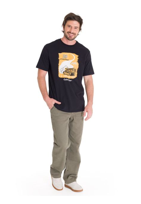 Polera Casual D Series Graphic 4 Hombre Negra-5