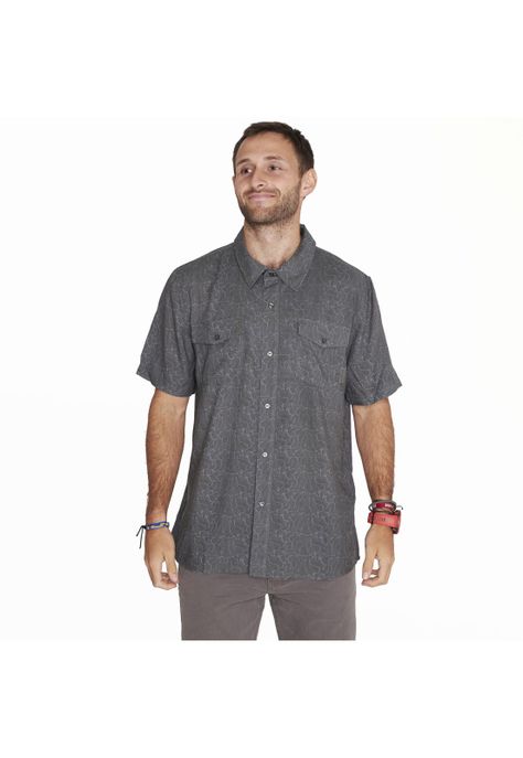 Camisa M/C Shirt Short Sleeve Gris Hombre-0