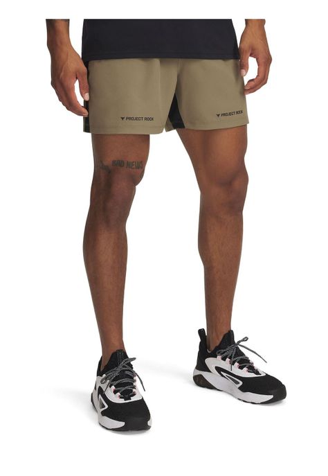 Shorts Project Rock Para Hombre Café-0