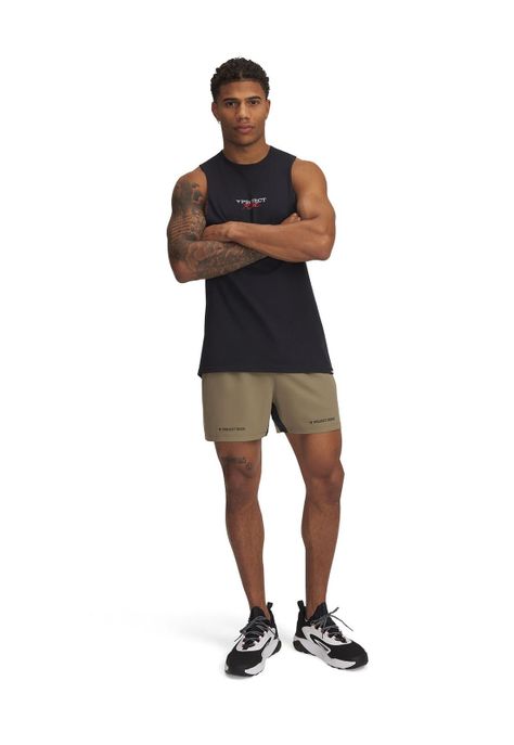 Shorts Project Rock Para Hombre Café-3