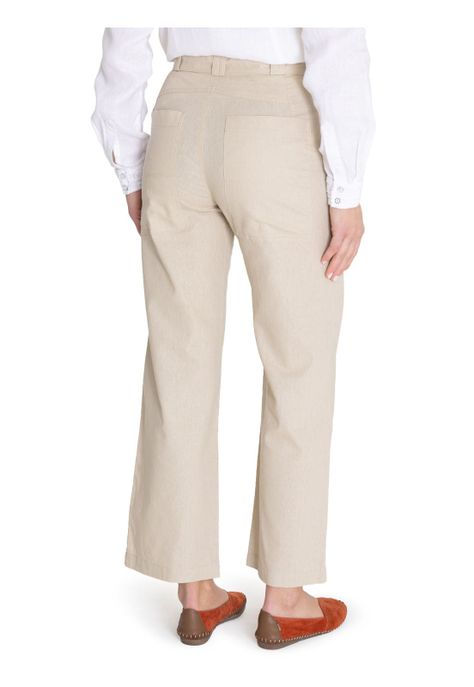 Pantalón Algodón Orgánico Beige Flip Mujer -6