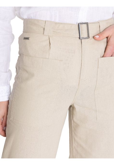 Pantalón Algodón Orgánico Beige Flip Mujer -7