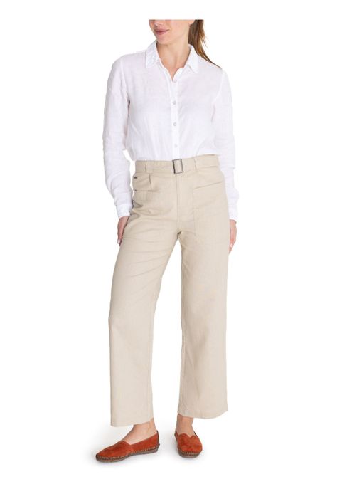 Pantalón Algodón Orgánico Beige Flip Mujer -9