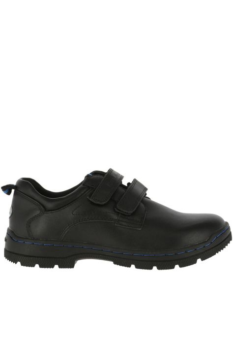 Zapato Niño Cuero New I Work Velcro Negro-3
