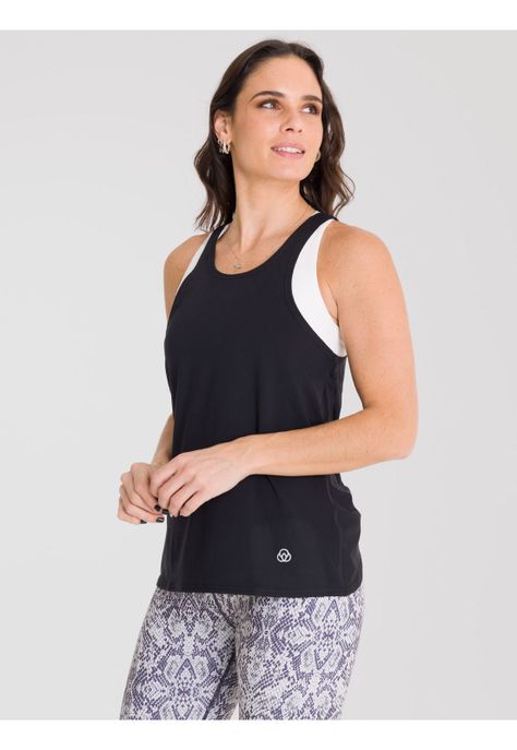 Polera deportiva Mujer Tank Cloe Negro-3