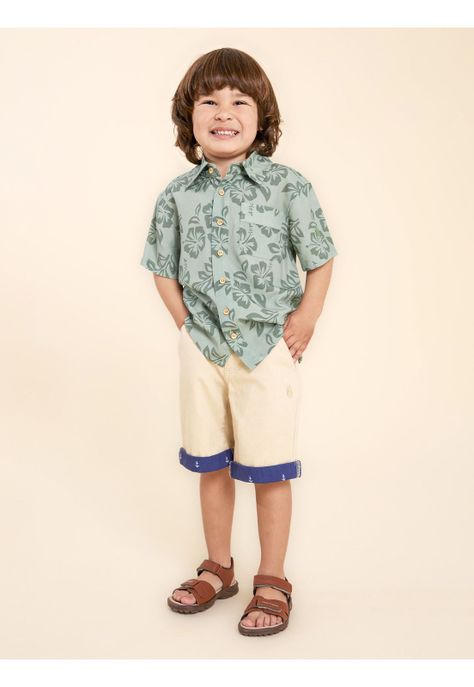Camisa Niño Hibisco Verde-1