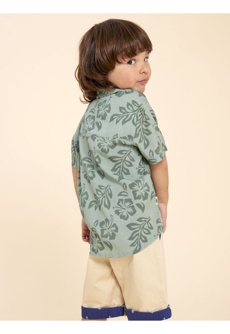 Camisa Niño Hibisco Verde-4