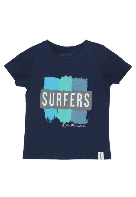 Polera M/C Niño Surfers Azul Marino-0