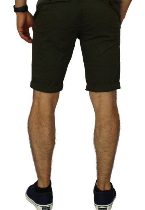 Bermuda Elasticada Slim Fit Verde Oscuro -2