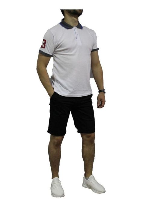 Polera Pique Slim Fit Blanco-4