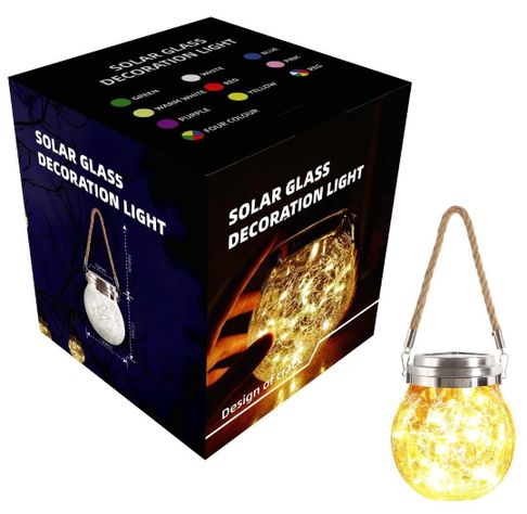 Lampara Solar Decorativa Esfera Colgante Led-0