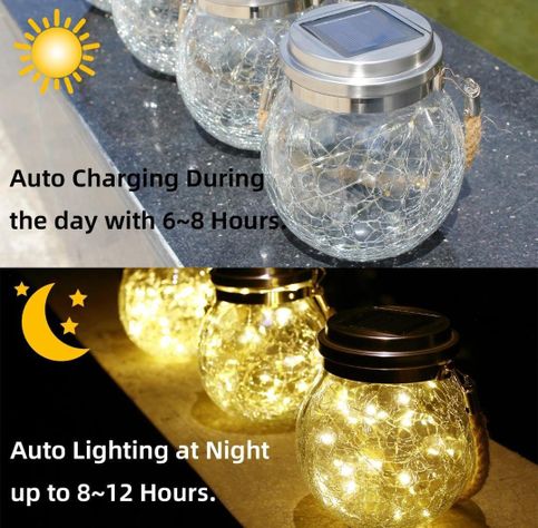 Lampara Solar Decorativa Esfera Colgante Led-1