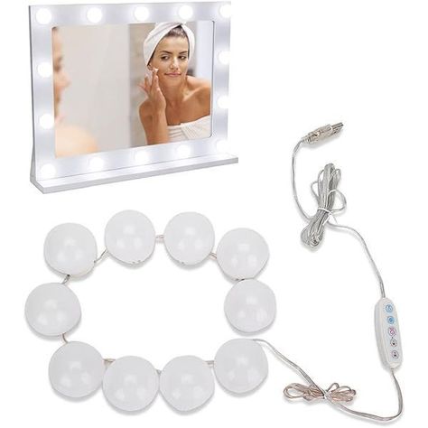 Luces Espejo Tocador Maquillaje 10 Bombillas Led-1