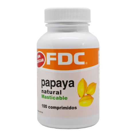 Papaya natural x 100 comprimidos masticables-0