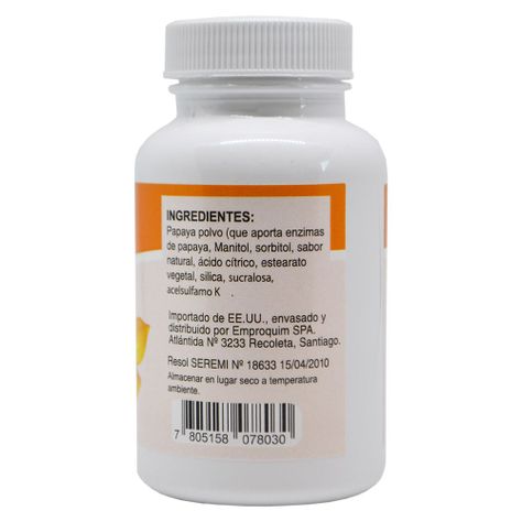 Papaya natural x 100 comprimidos masticables-2