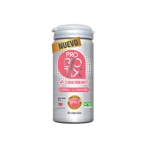 Probiótico Cranberry 4 cepas/2,5 Billones x 30 cápsulas-0