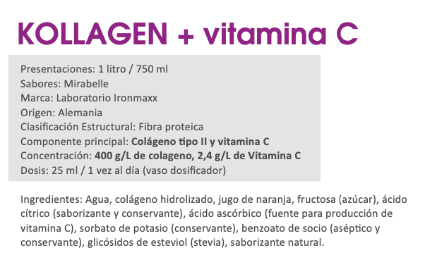 Kollagen + Vitamina C 1000 mL Sabor Mirabelle – Ironmaxx-1