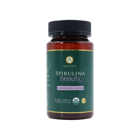 Spirulina Beauty 500 mg x 180 Tabletas - Aquasolar-0