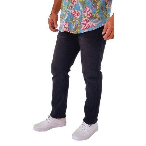Jeans Negro Hombre Calce Recto -0
