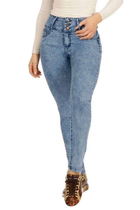 Jeans Pitillo Push Up Levanta Cola Corte Colombiano Calce Perfecto-2