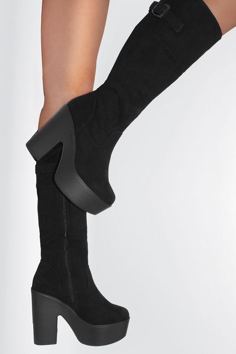Botas Mujer Bucaneras Altas Plataforma y Taco Forradas-2