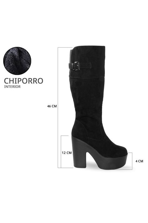 Botas Mujer Bucaneras Altas Plataforma y Taco Forradas-4