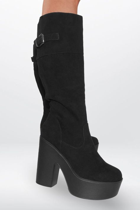 Botas Mujer Bucaneras Altas Plataforma y Taco Forradas-5
