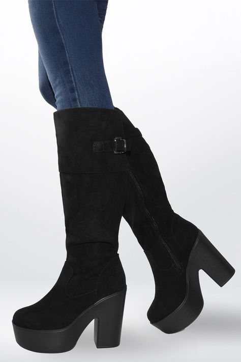 Botas Mujer Bucaneras Altas Plataforma y Taco Forradas-6