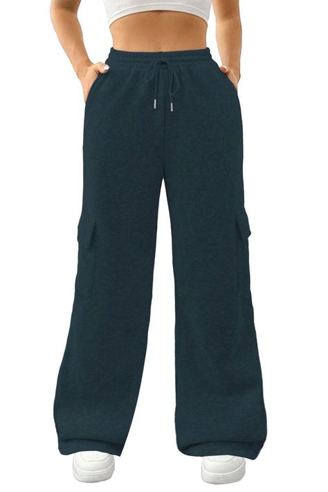 Pantalón DE Buzo Cargo Algodón Palazzo Oversize Elasticados - Wide Leg-0