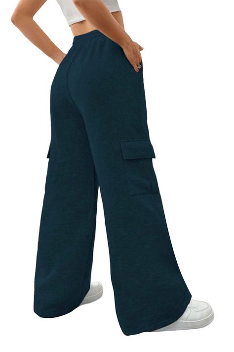 Pantalón DE Buzo Cargo Algodón Palazzo Oversize Elasticados - Wide Leg-2