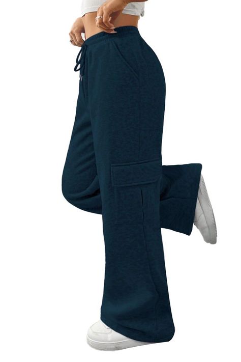 Pantalón DE Buzo Cargo Algodón Palazzo Oversize Elasticados - Wide Leg-3
