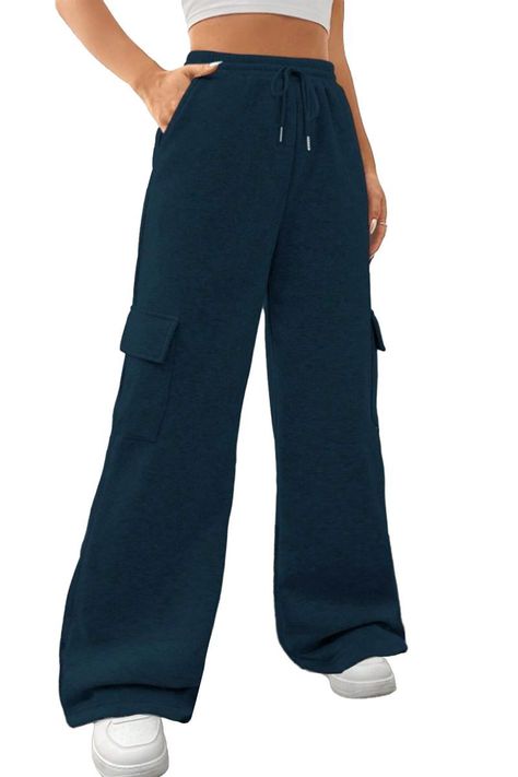 Pantalón DE Buzo Cargo Algodón Palazzo Oversize Elasticados - Wide Leg-4