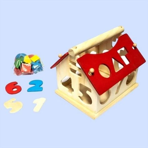 Casa De Encaje De Madera Números Juego Didáctico Para Niños-1