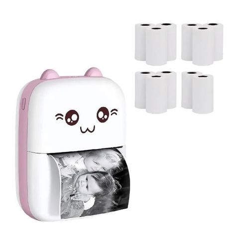 Mini Impresora Térmica Portátil Bluetooth Gatito + 11 Rollos-2