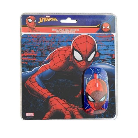 KIT MOUSE INALAMBRICO Y MOUSE PAD SPIDERMAN 2 -1