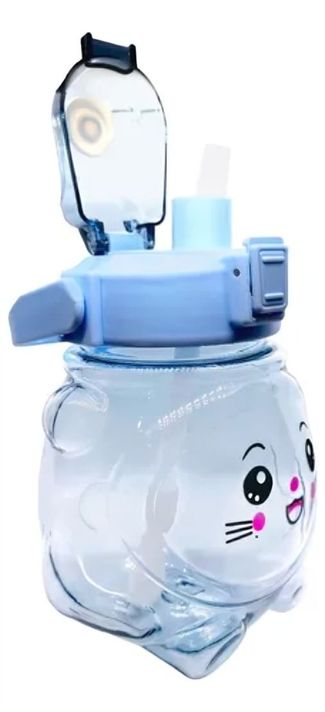 Botella Agua Antiderrame Kawaii Con Sticker Y Correa 1000ml -2