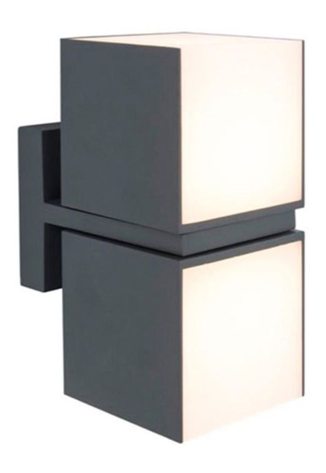 Aplique Lutec Cuba 2 Luces Negro 23w Luz Cálida Ip54-0