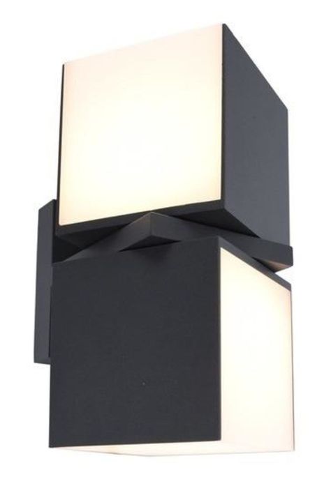 Aplique Lutec Cuba 2 Luces Negro 23w Luz Cálida Ip54-1