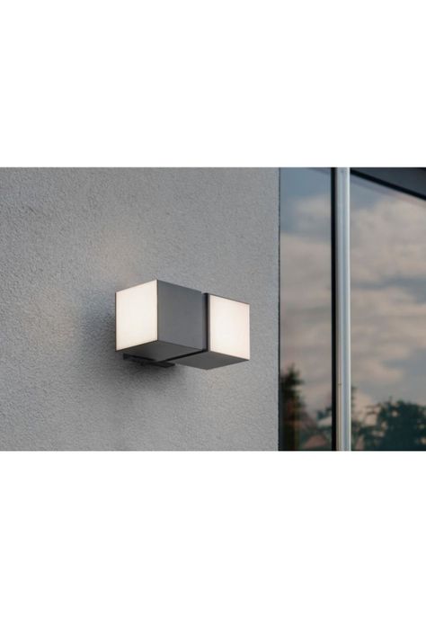 Aplique Lutec Cuba 2 Luces Negro 23w Luz Cálida Ip54-4