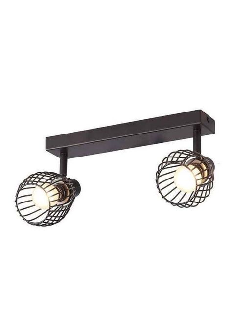 Lámpara Techo Barra Beas 2 Luces Metal Negro Mate-0