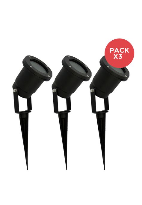 Pack 3 Estacas Gardenlux Ip54 Negro Gu10-0