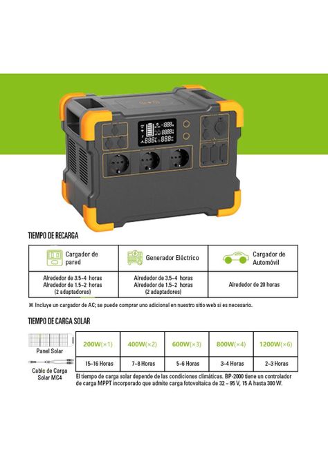 Estación de Energía Recargable 2000W-1920Wh BP Energía-4