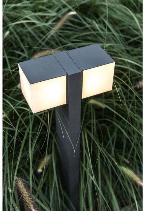 Poste Lutec Cuba 2 Luces 23w 75cm Negro-4