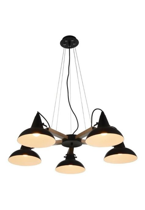 Lámpara Colgante Denver 5 Luces Negro Mate D80cm-0