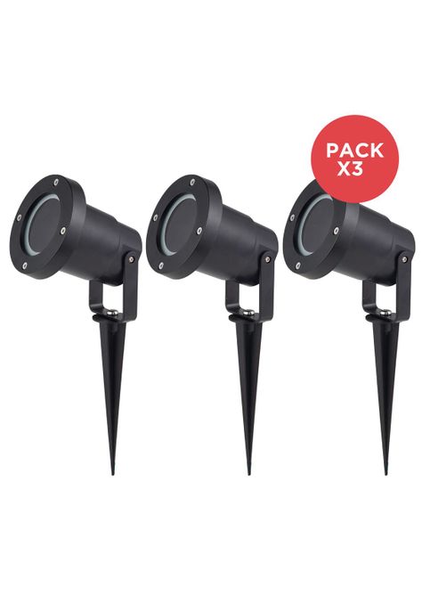 Pack x3 Estaca Sintética Costa Ip65 Negro-0
