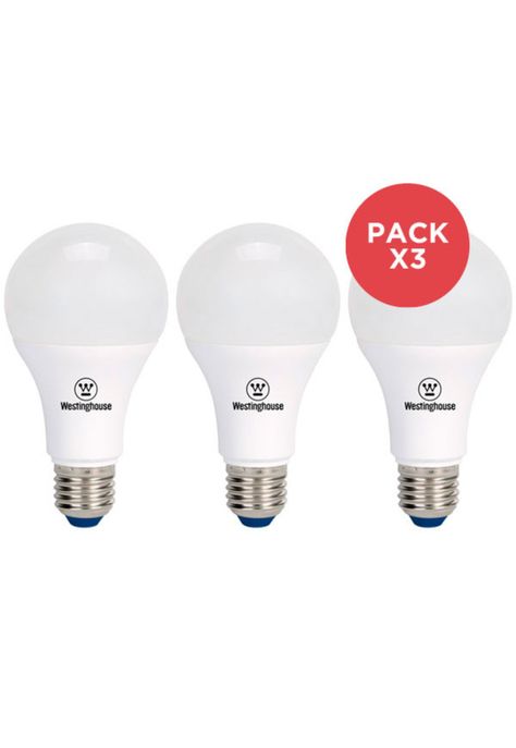 Pack X3 Ampolletas LED Bola A55 5W Luz Blanco Frío E27-1