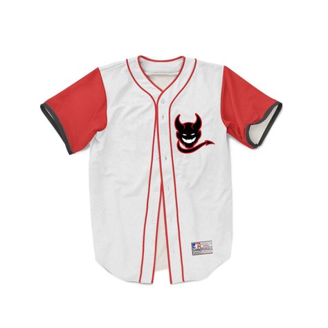 Polera estilo beisbol white with red Diablo Red-0
