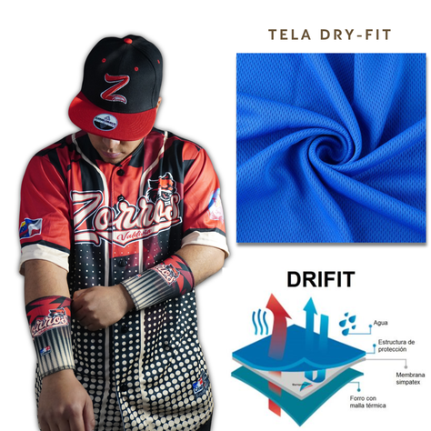 Polera estilo beisbol white with red Diablo Red-3